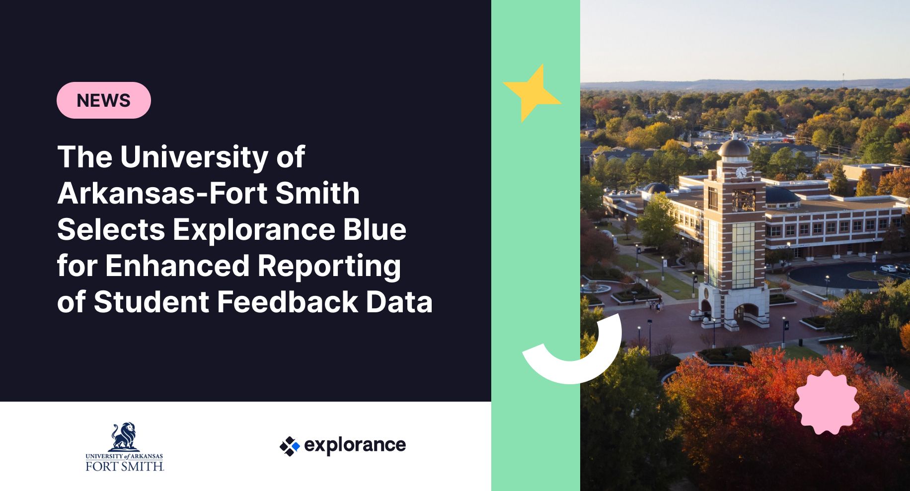 Illustration for the article The University of Arkansas-Fort Smith Selects Explorance Blue for Enhanced Reporting of Student Feedback Data
