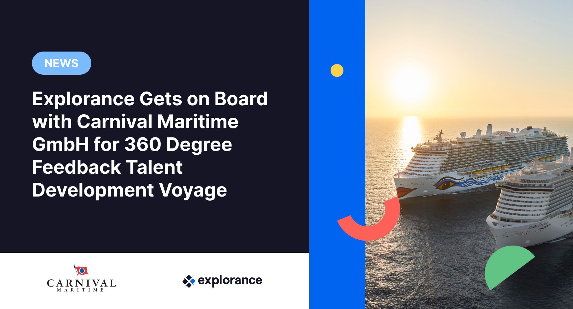 Illustration de l’article Explorance monte à bord avec Carnival Maritime GmbH pour un voyage de développement des talents par feedback à 360 degrés.