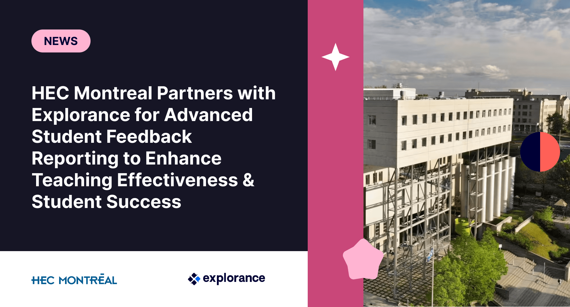 Illustration for the article HEC Montreal Partners with Explorance for Advanced Student Feedback Reporting to Enhance Teaching Effectiveness & Student Success