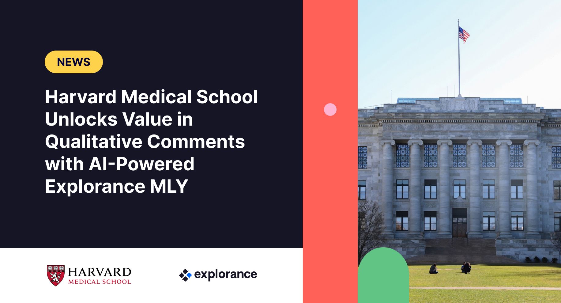Illustration for the article Harvard Medical School Unlocks Value in Qualitative Comments with AI-Powered Explorance MLY