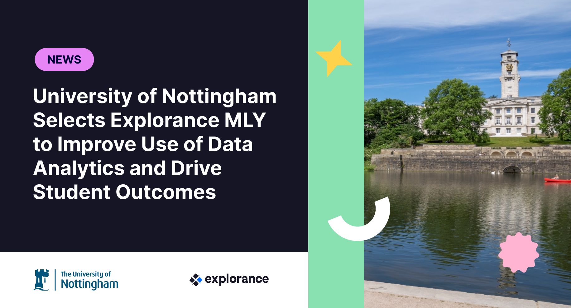 Illustration for the article University of Nottingham Selects Explorance MLY to Improve Use of Data Analytics and Drive Student Outcomes