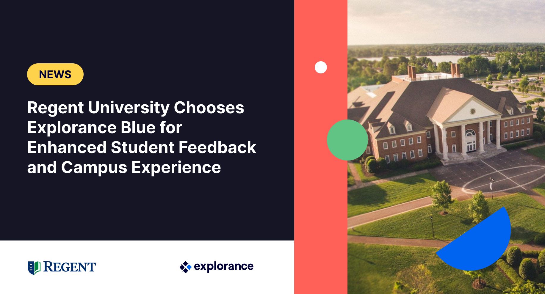 Illustration for the article Regent University Chooses Explorance Blue for Enhanced Student Feedback and Campus Experience