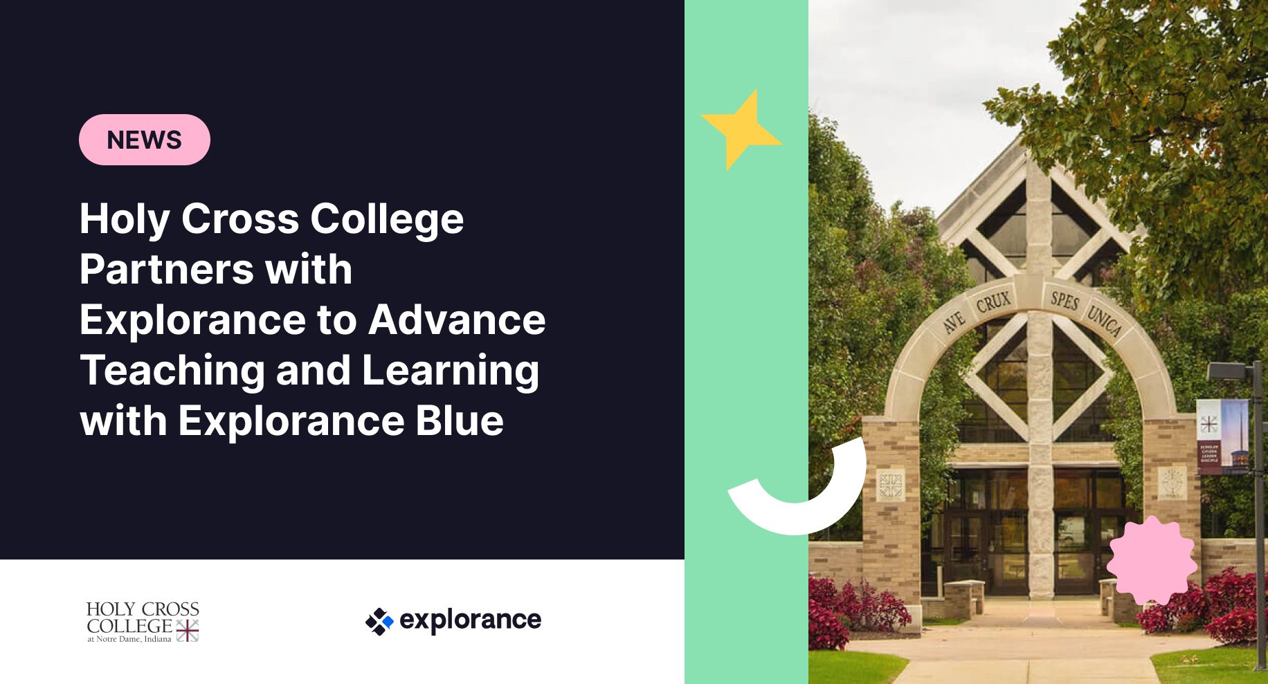 Illustration for the article Holy Cross College Partners with Explorance to Advance Teaching and Learning with Explorance Blue