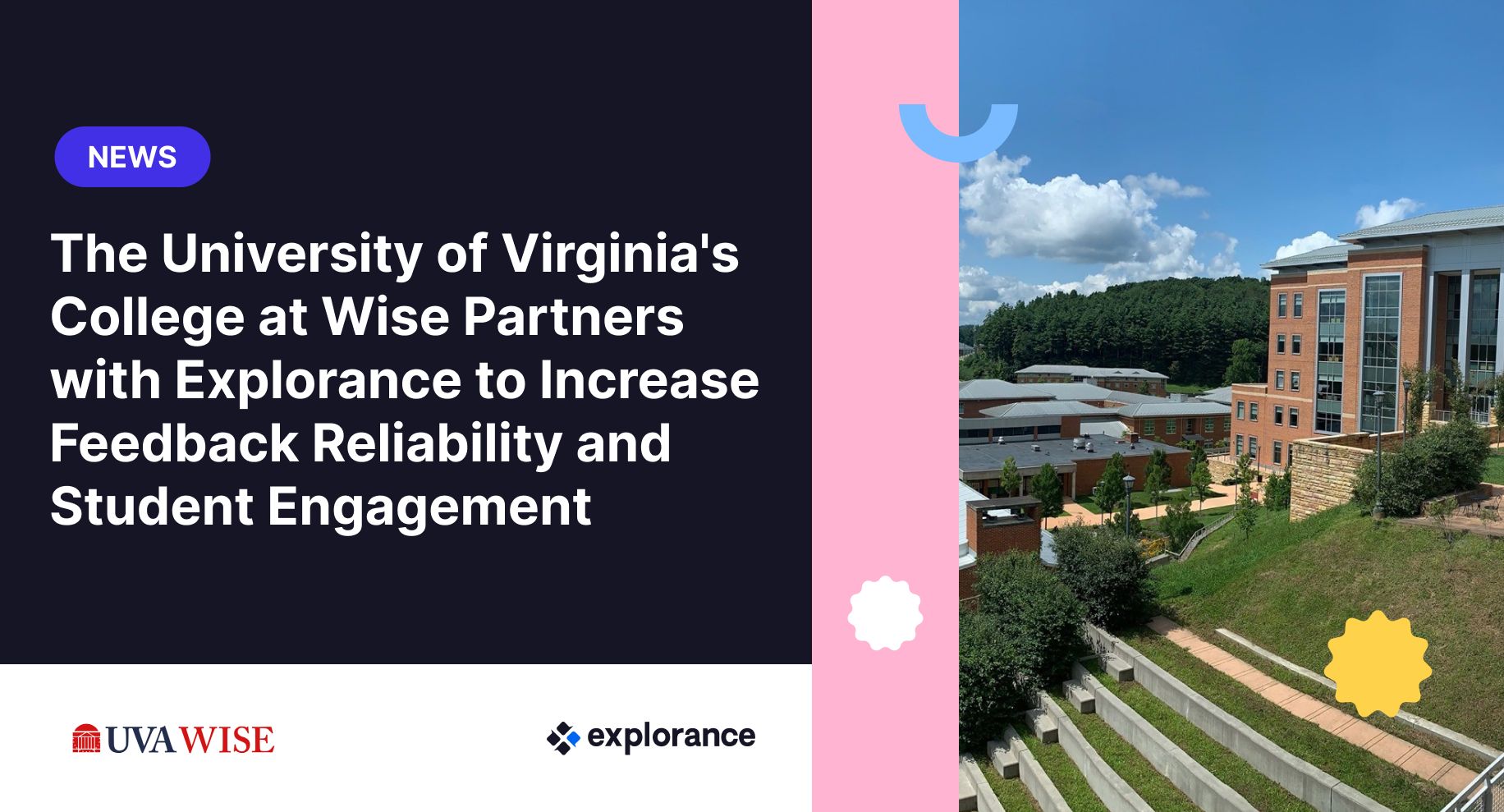 Illustration for the article The University of Virginia’s College at Wise Partners with Explorance Blue to Increase Feedback Reliability and Student Engagement
