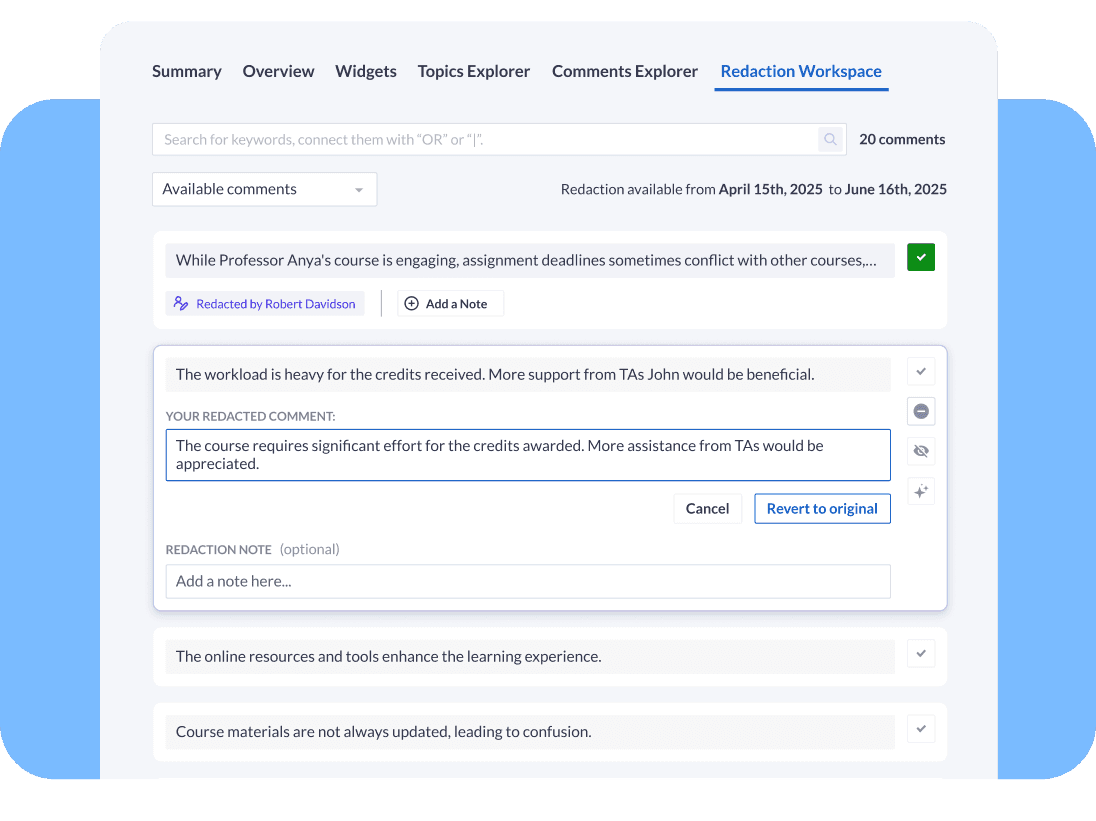 Simplify Survey Redaction