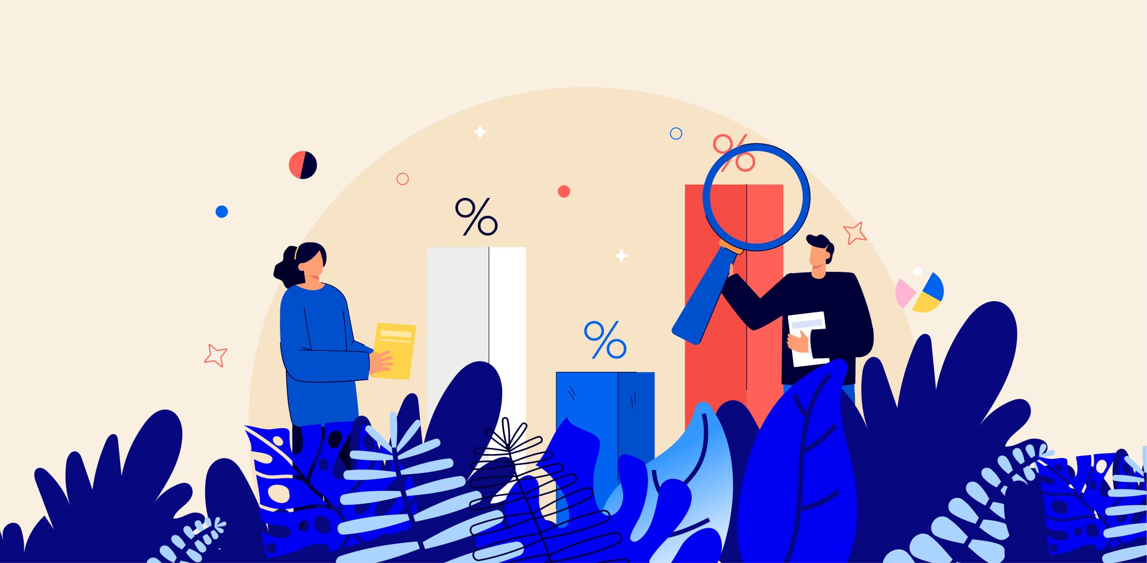 Illustration for the article Demystifying L&D Benchmarking: A Guide to Measuring Success